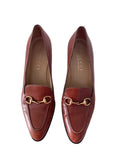 Pair of  vintage 80s/90s Gucci brown loafers with gold horsebit