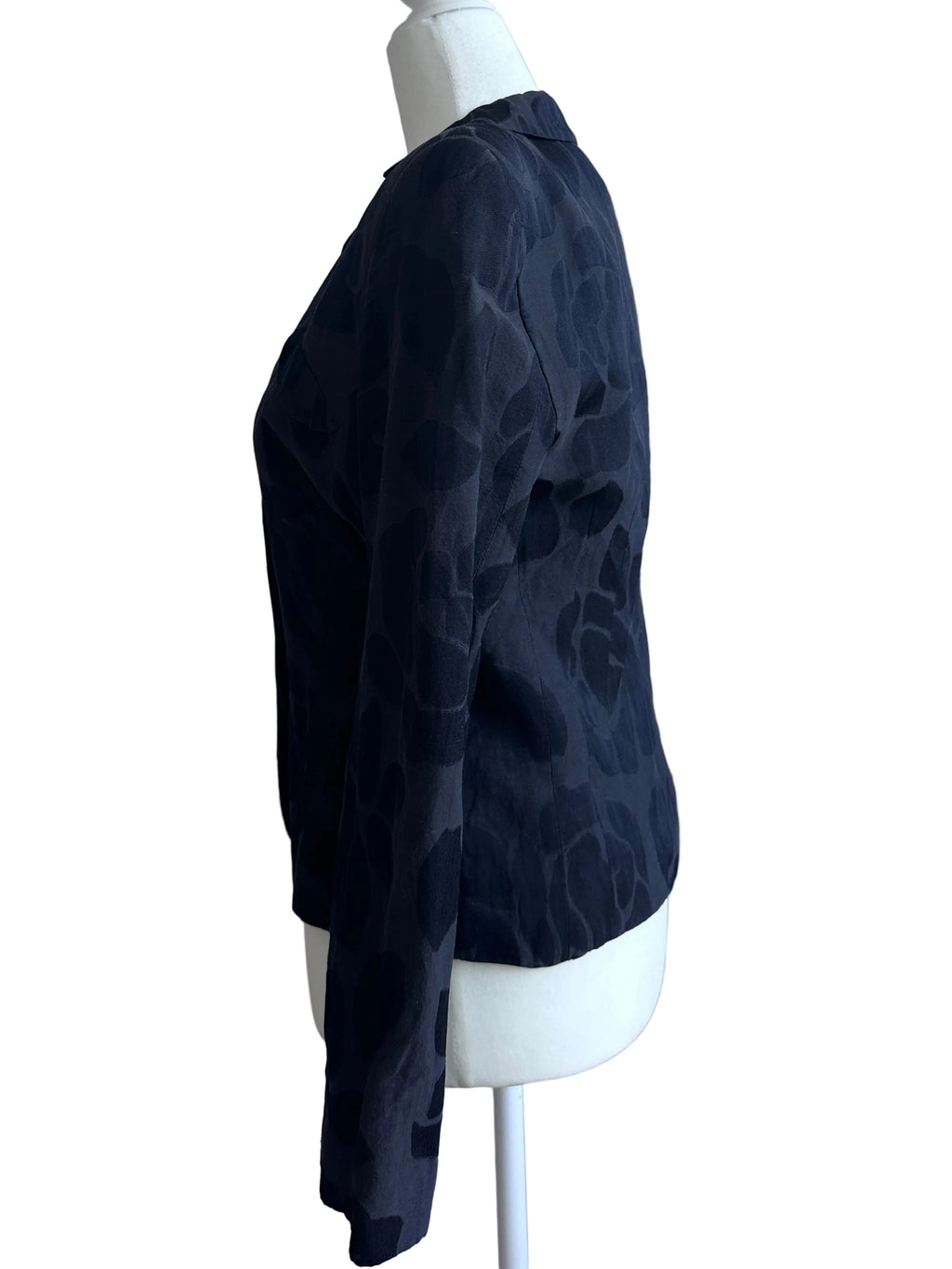 GIORGIO ARMANI Vintage Silk Blend Blazer – Navy Floral Jacquard