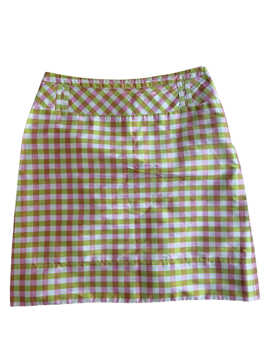 Vintage Late 1990s / Y2K Emozioni Italian Silk Plaid Skirt