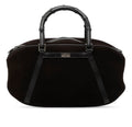 Vintage Gucci Dark Brown Suede Bamboo Handle Bag