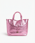 Rare Tiffany & Co. Hot Pink Reversible Suede & Metallic Tote