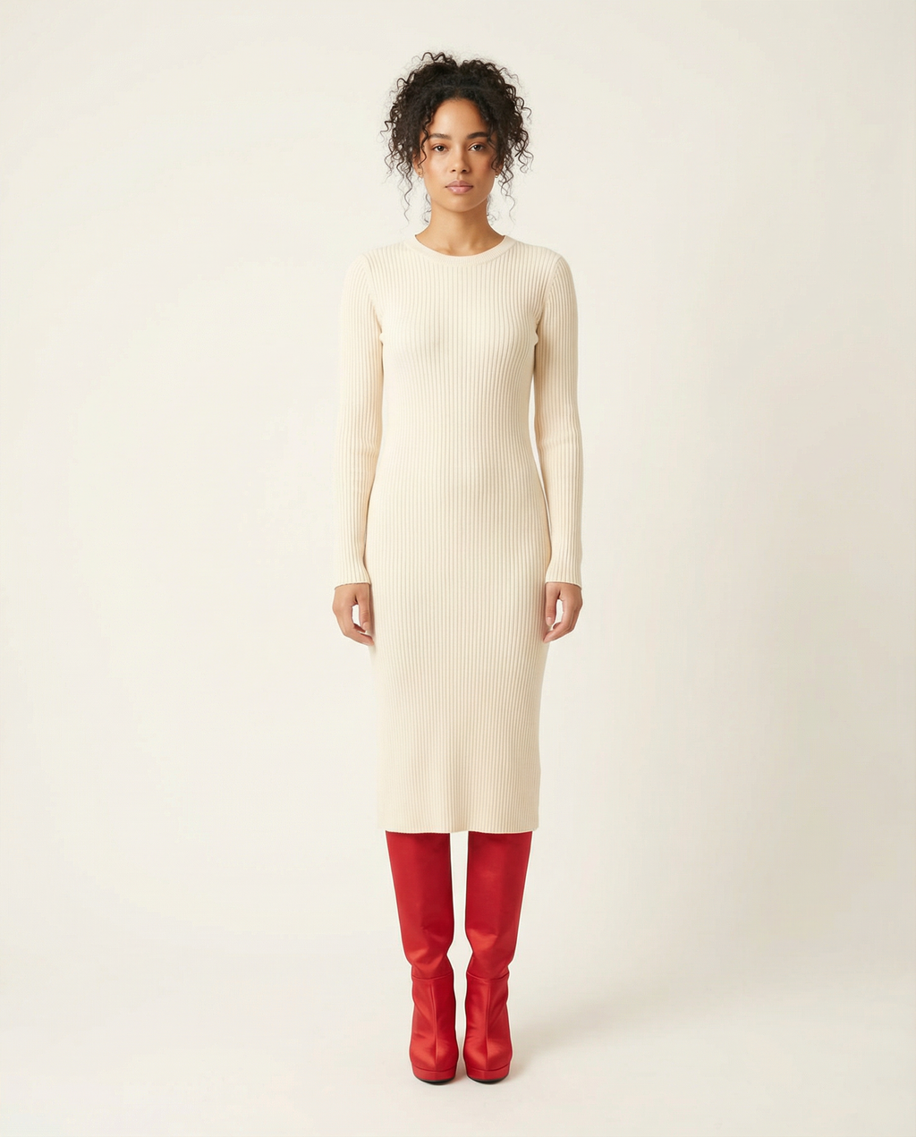 Gucci Red Stretch Platform Knee-High Boots