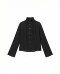 Vintage Giorgio Armani Ruffled Mock-Neck Silk Blouse