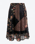 René Derhy Vintage Patchwork Floral Velvet Midi Skirt