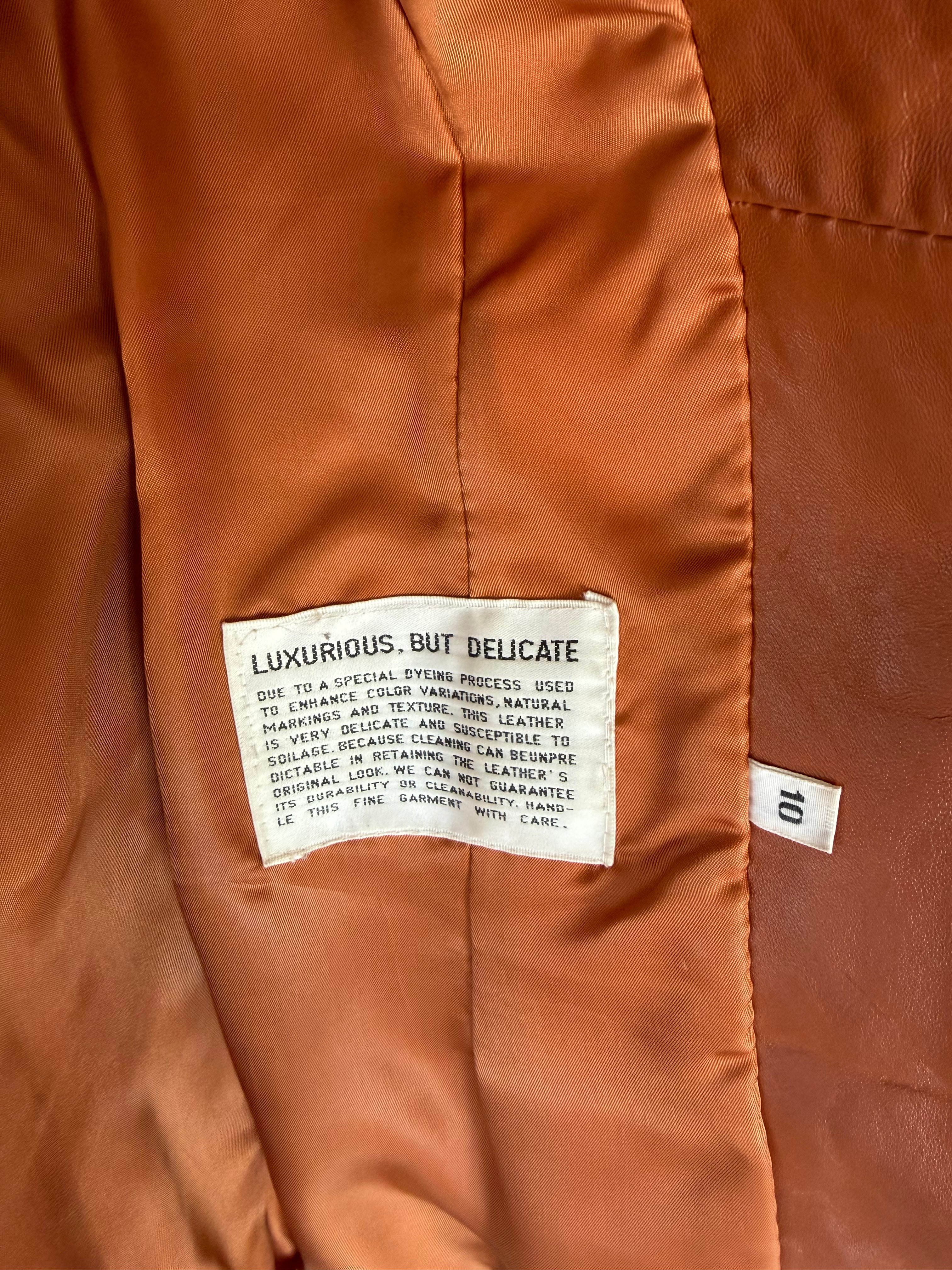 Vintage 100% Leather Cognac Leather Jacket