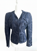 GIORGIO ARMANI Vintage Silk Blend Blazer – Navy Floral Jacquard