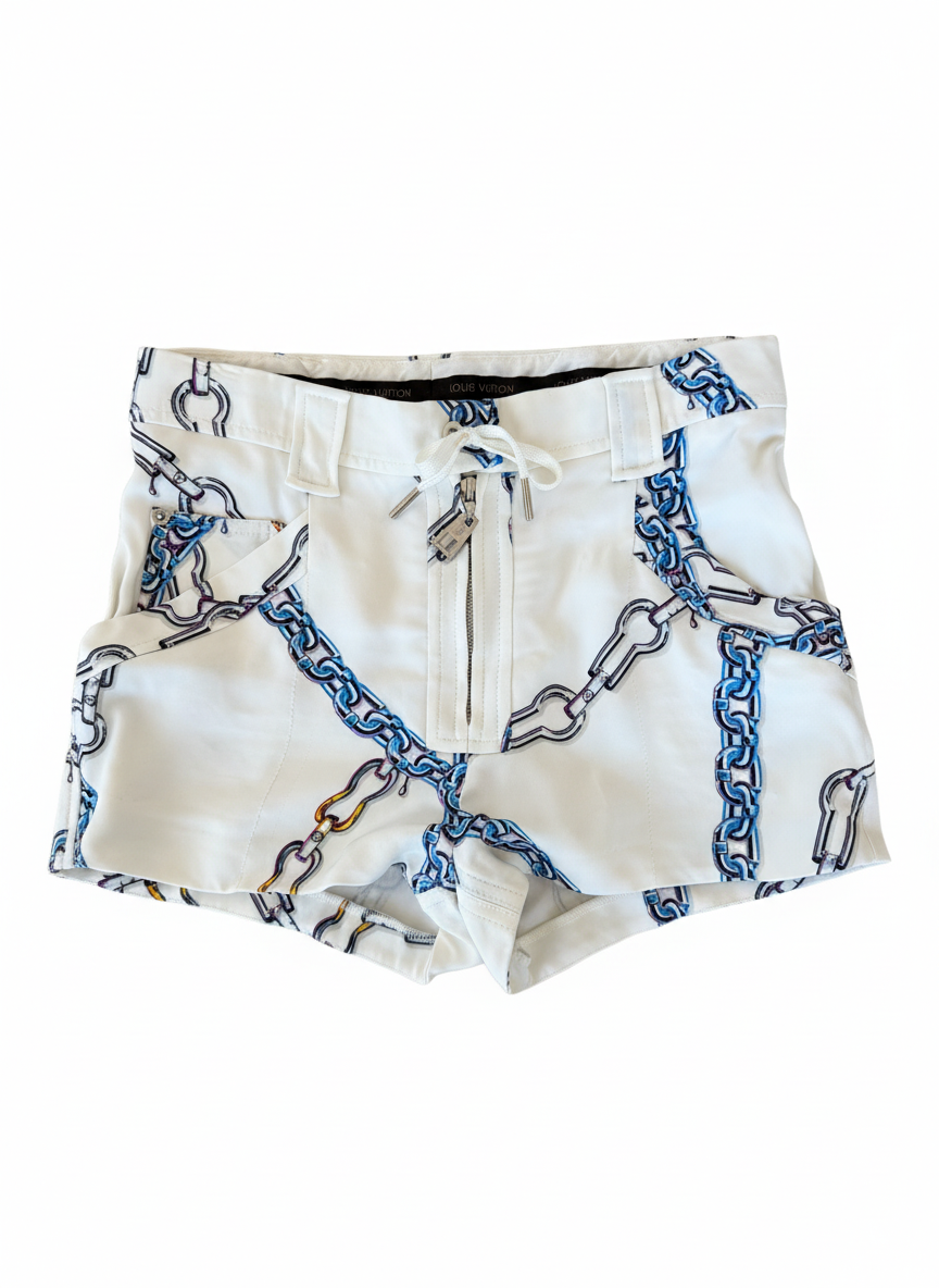Louis Vuitton Chain Print Shorts | Size 38 | Y2K