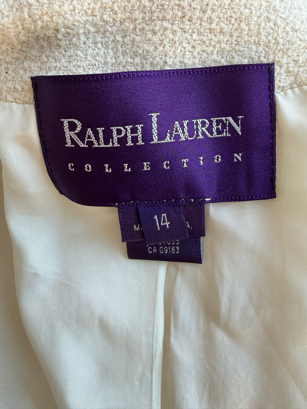 Ralph Lauren Collection Cream Wool Moto Jacket