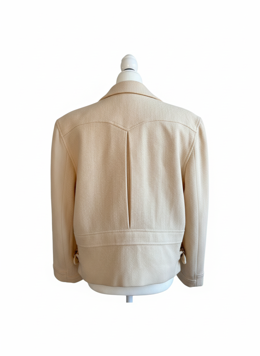 Ralph Lauren Collection Cream Wool Moto Jacket