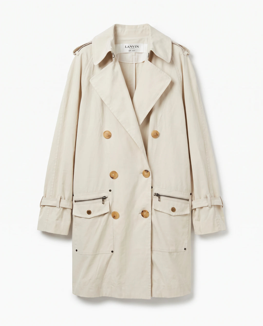 Lanvin Paris Été 2007 Ivory Oversized Draped Trench Coat