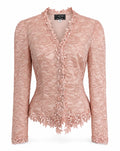 Vintage Cachet by Bari Protas Blush Pink Lace Beaded Jacket