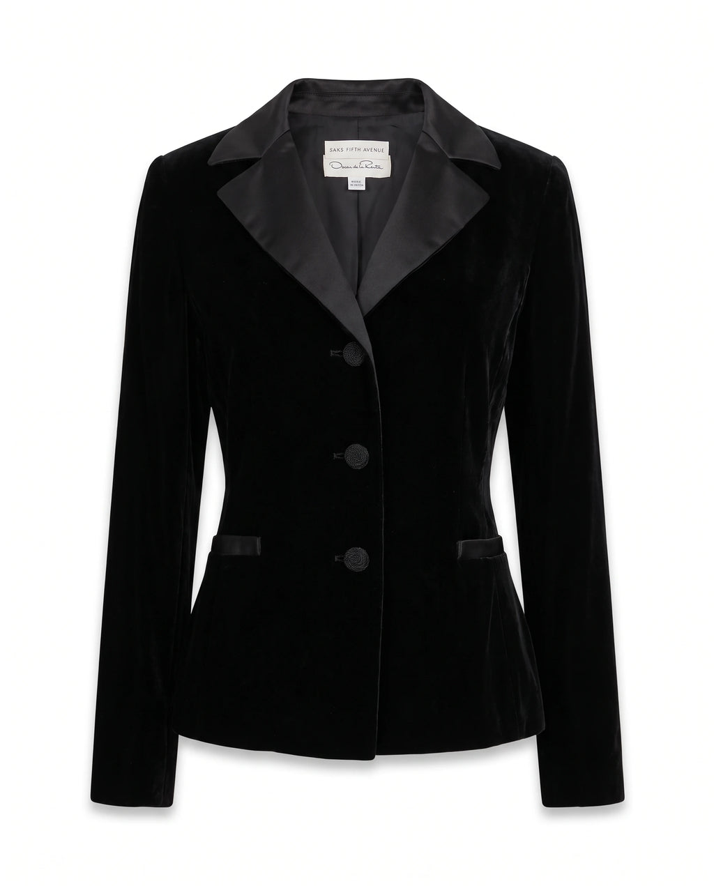 Vintage Oscar de la Renta for Saks Fifth Avenue Black Velvet Blazer