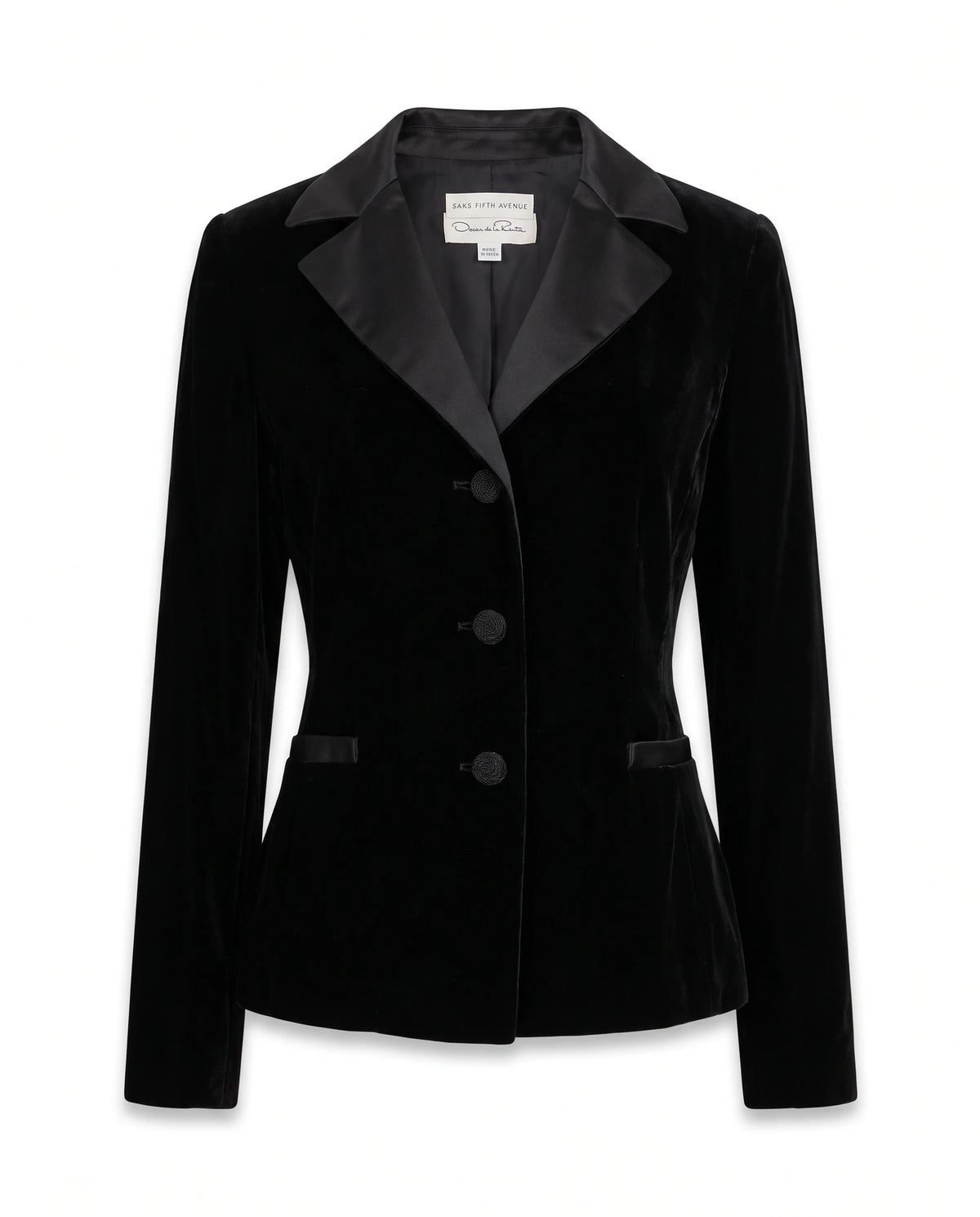 Vintage Oscar de la Renta for Saks Fifth Avenue Black Velvet Blazer