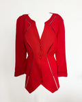 Vintage Thierry Mugler Red Sculpted Cutout Peplum Jacket 1990s