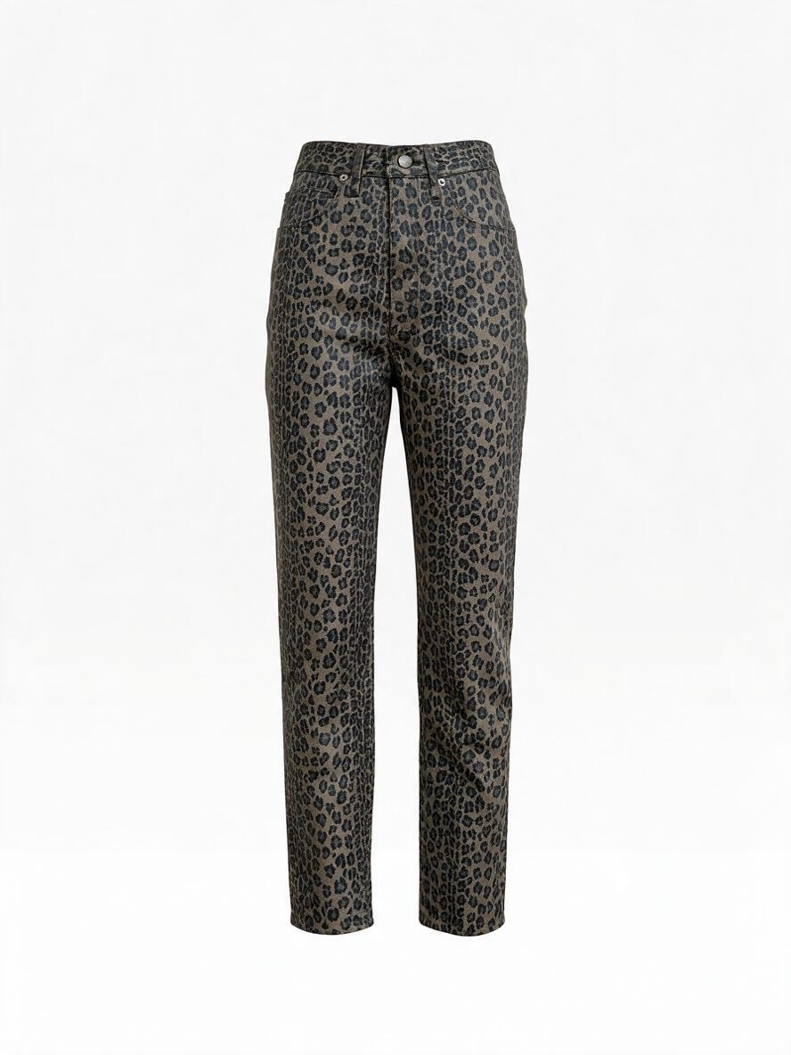 1990s Fendi Karl Lagerfeld Leopard Print Jeans Made in Italy