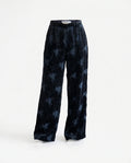 Giorgio Armani Le Collezioni Navy Floral Burnout Velvet Wide-Leg Trousers