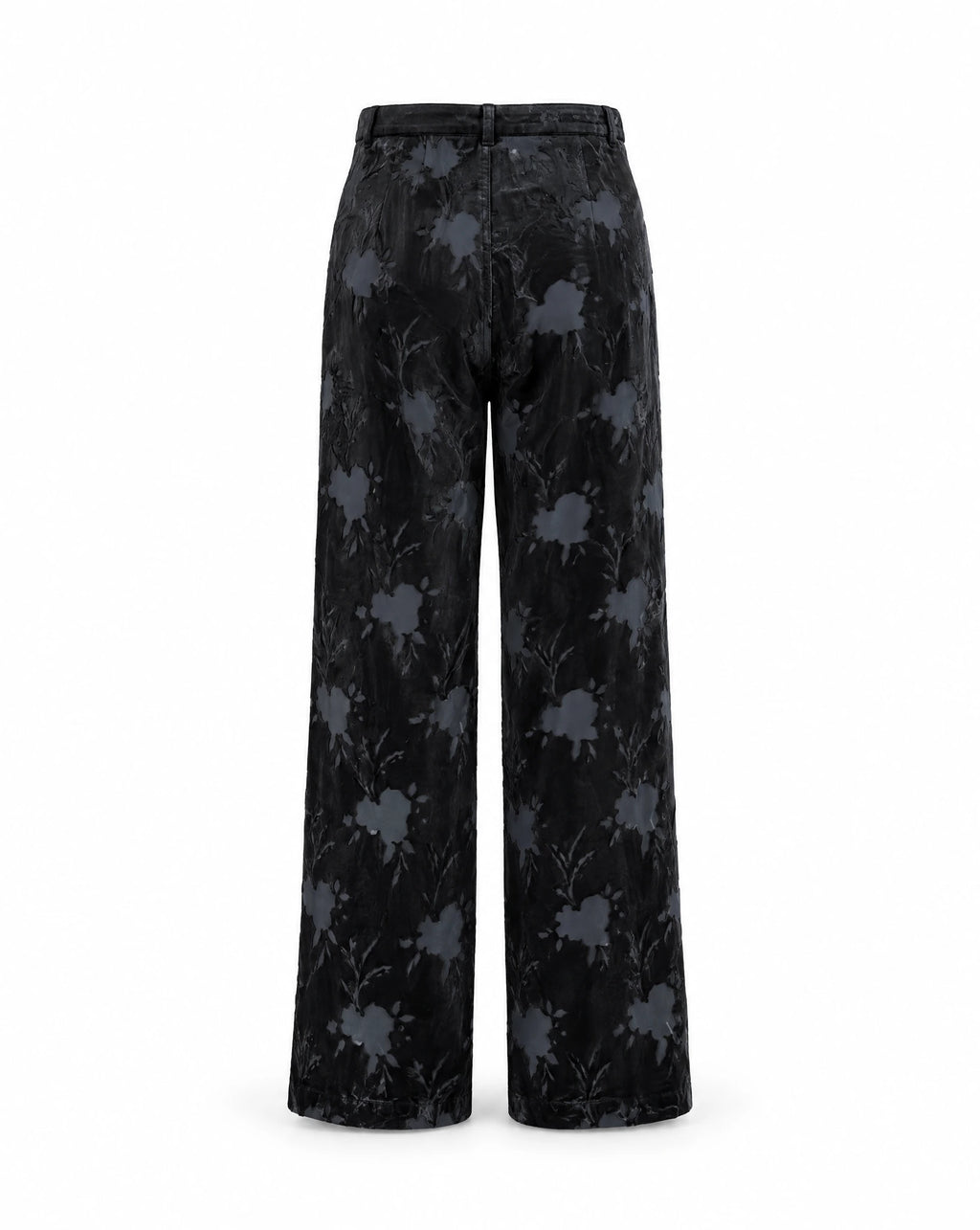 Giorgio Armani Le Collezioni Navy Floral Burnout Velvet Wide-Leg Trousers