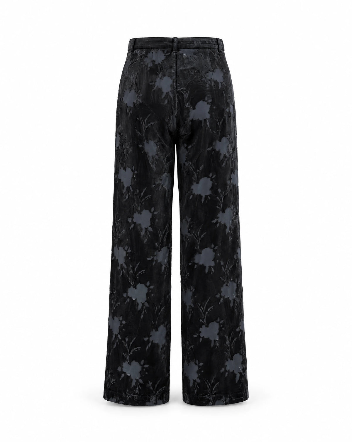 Giorgio Armani Le Collezioni Navy Floral Burnout Velvet Wide-Leg Trousers