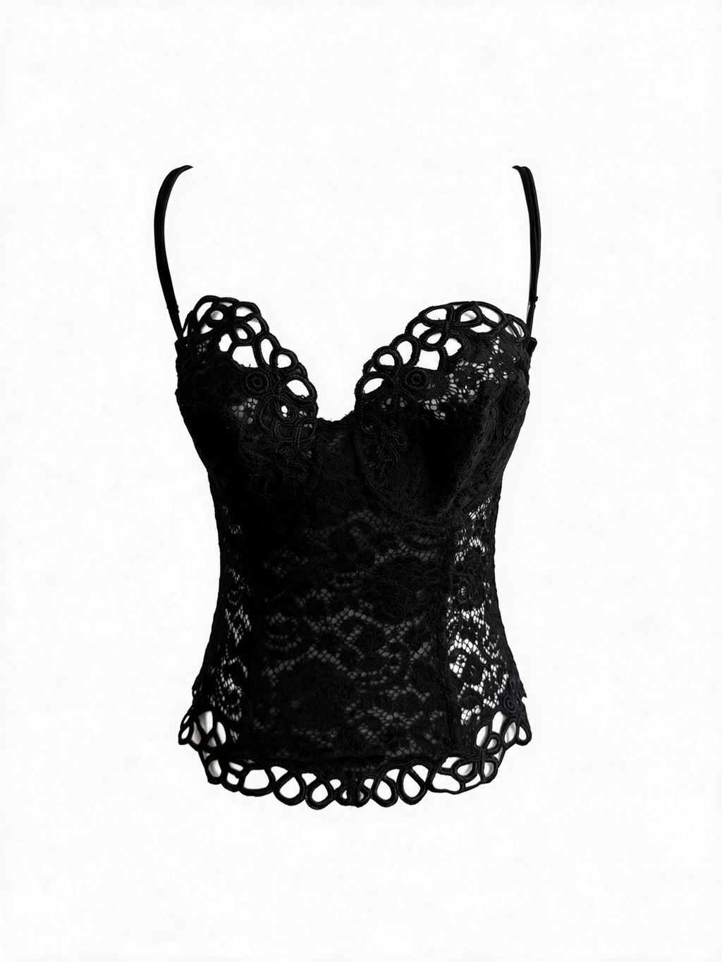 La Perla Black Lace Corset Camisole Bustier Top