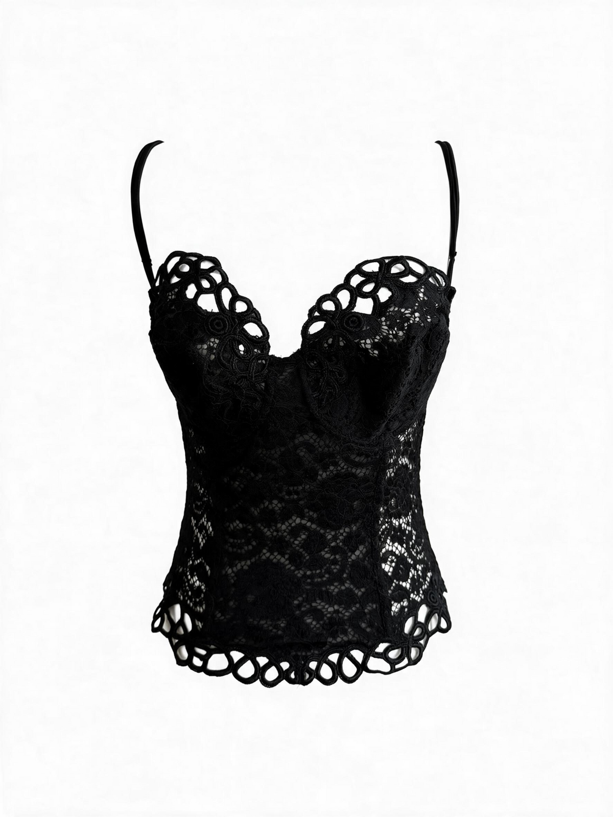 La Perla Black Lace Corset Camisole Bustier Top