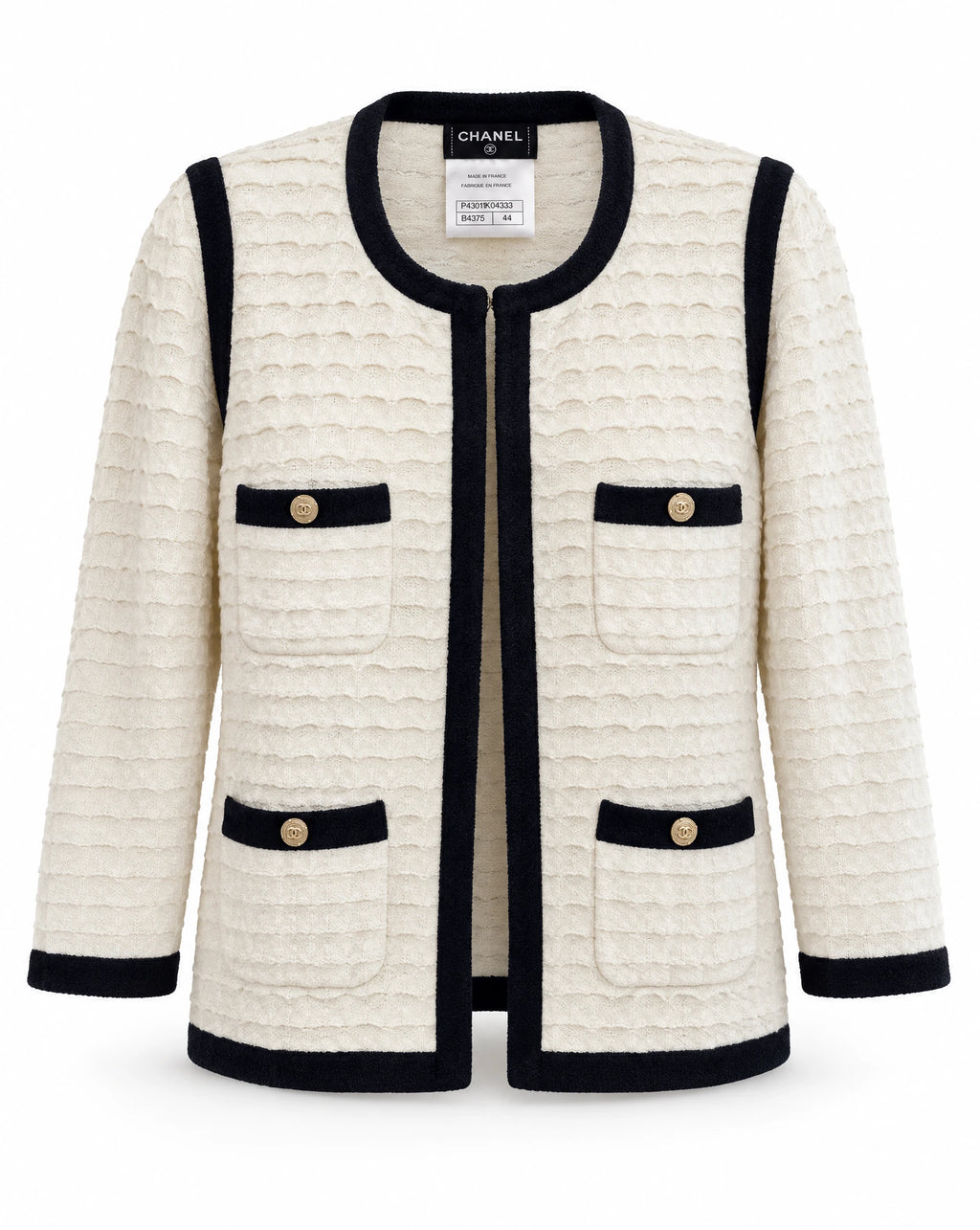 Chanel Cruise 2012 Ivory & Navy Cashmere-Blend Knit Jacket