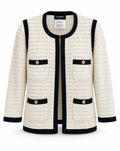 Chanel Cruise 2012 Ivory & Navy Cashmere-Blend Knit Jacket