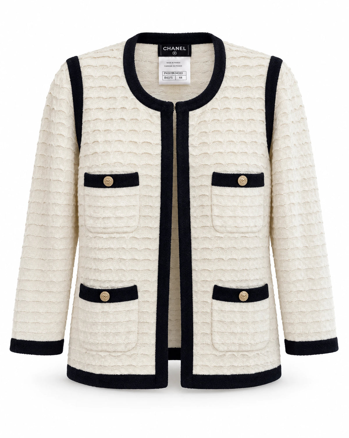 Chanel Cruise 2012 Ivory & Navy Cashmere-Blend Knit Jacket