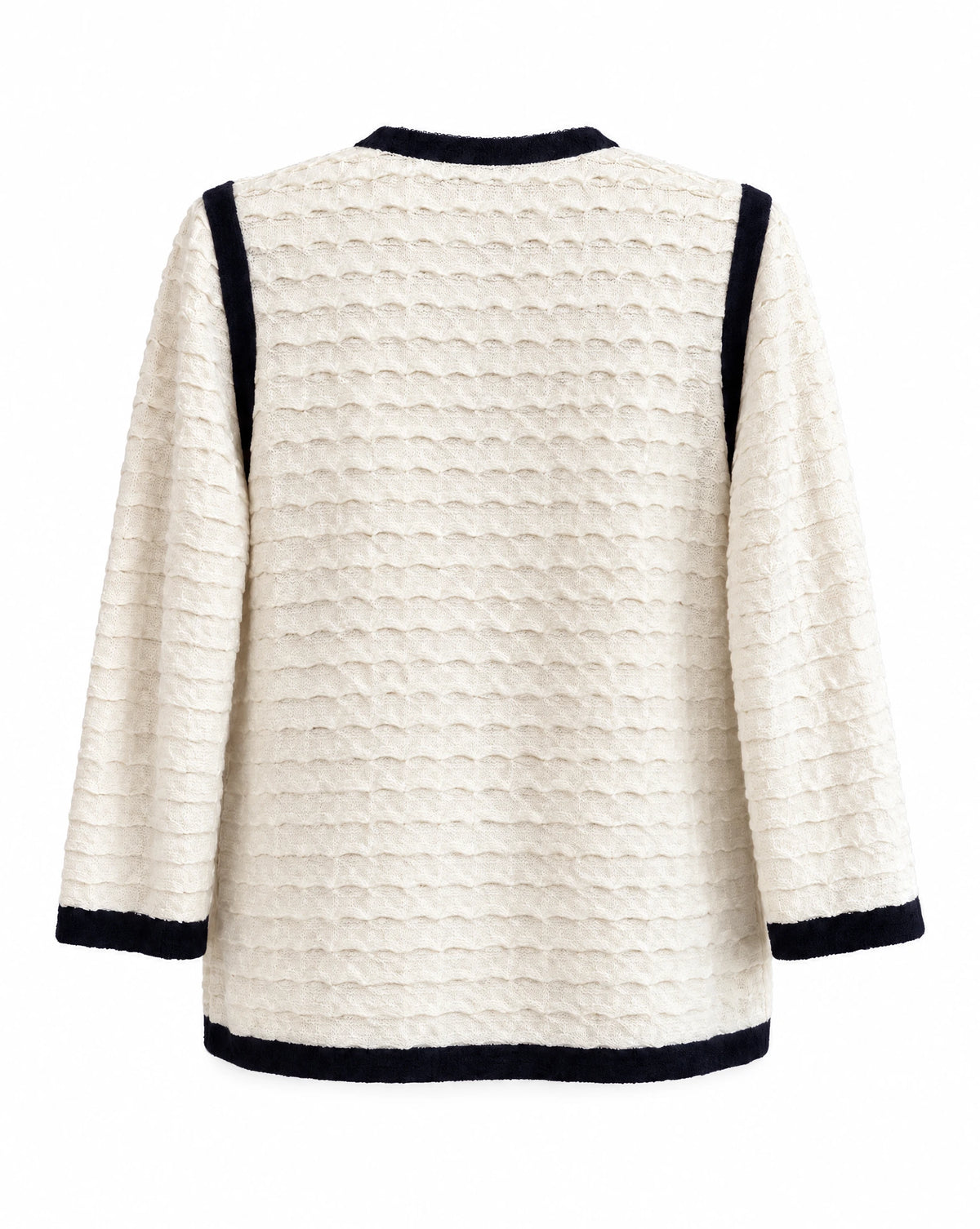 Chanel Cruise 2012 Ivory & Navy Cashmere-Blend Knit Jacket
