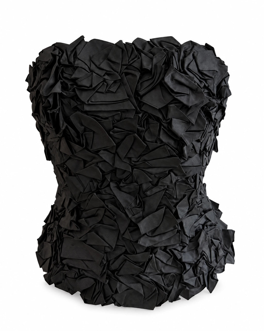 Chetta B by Sherrie Bloom & Peter Noviello Black Silk Rosette Corset Top