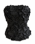 Chetta B by Sherrie Bloom & Peter Noviello Black Silk Rosette Corset Top
