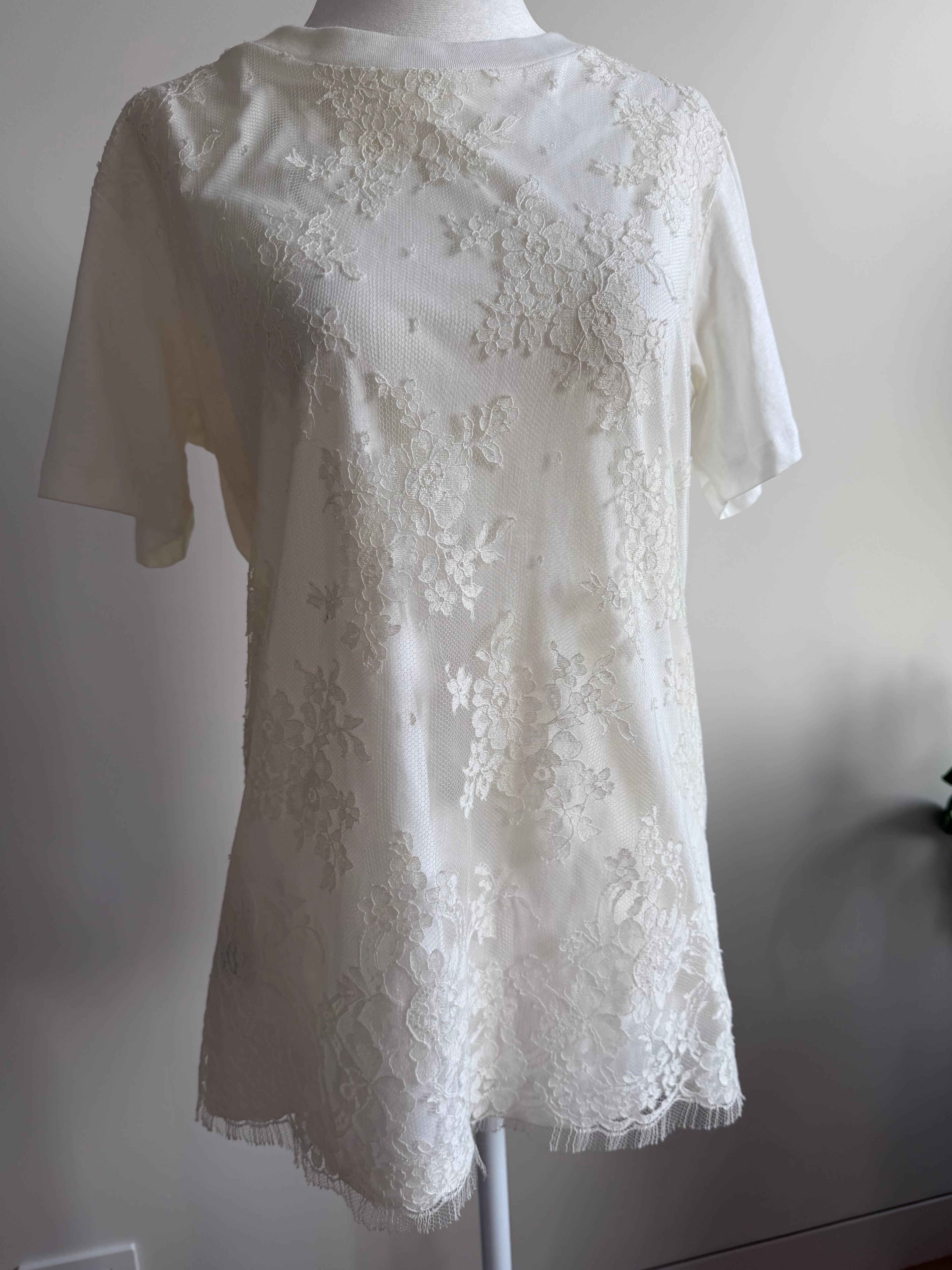 Miu Miu Lace Appliqué T-Shirt (Early 2010s Era)