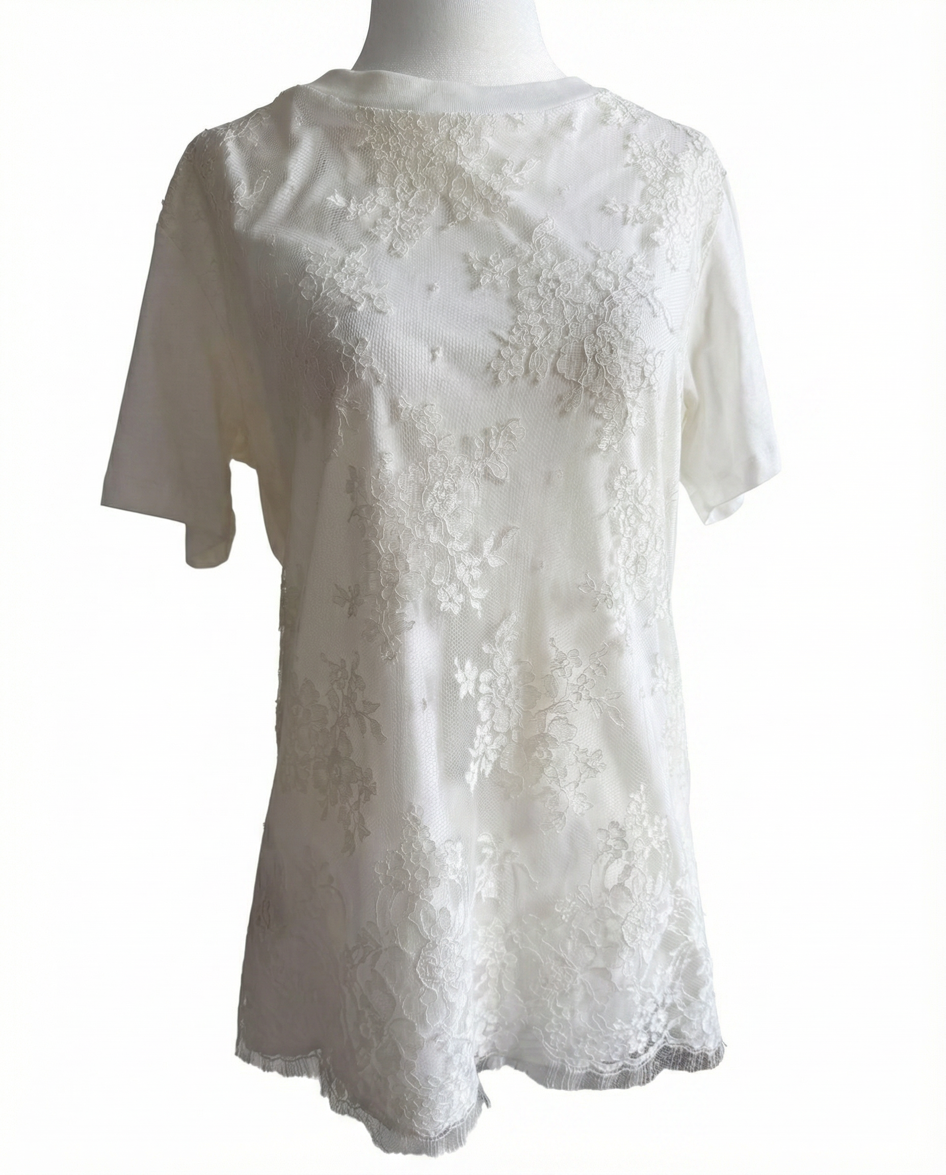 Miu Miu Lace Appliqué T-Shirt (Early 2010s Era)