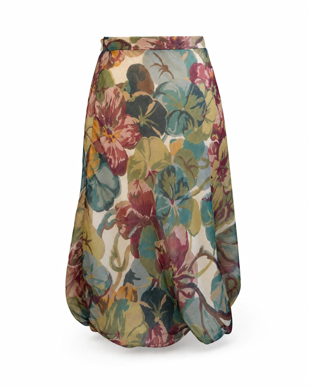Moschino Cheap and Chic 100% Silk Floral Bubble Hem Skirt - late 90's