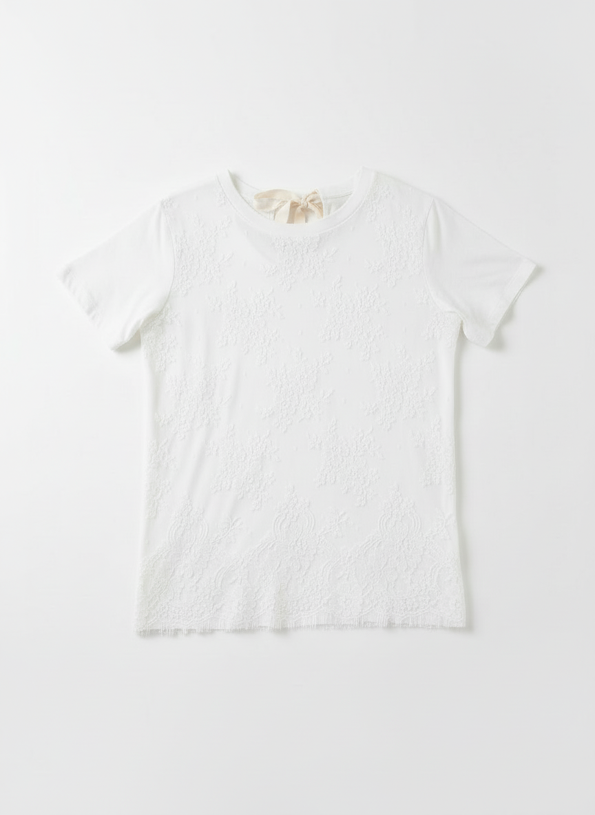 Miu Miu Lace Appliqué T-Shirt (Early 2010s Era)