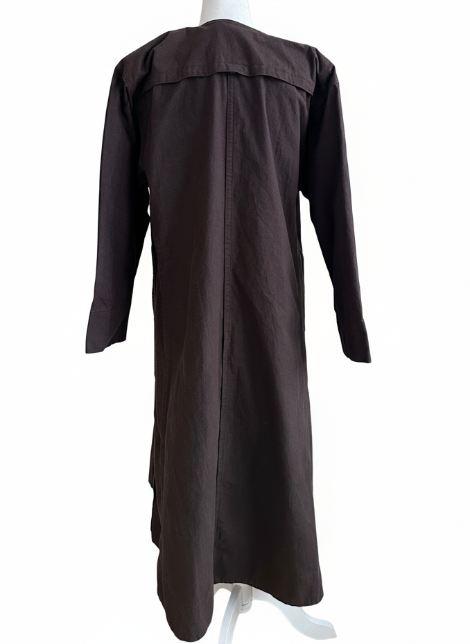 Issey Miyake Brown Cotton Long Jacket / Shirt Coat