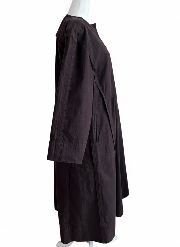 Issey Miyake Brown Cotton Long Jacket / Shirt Coat