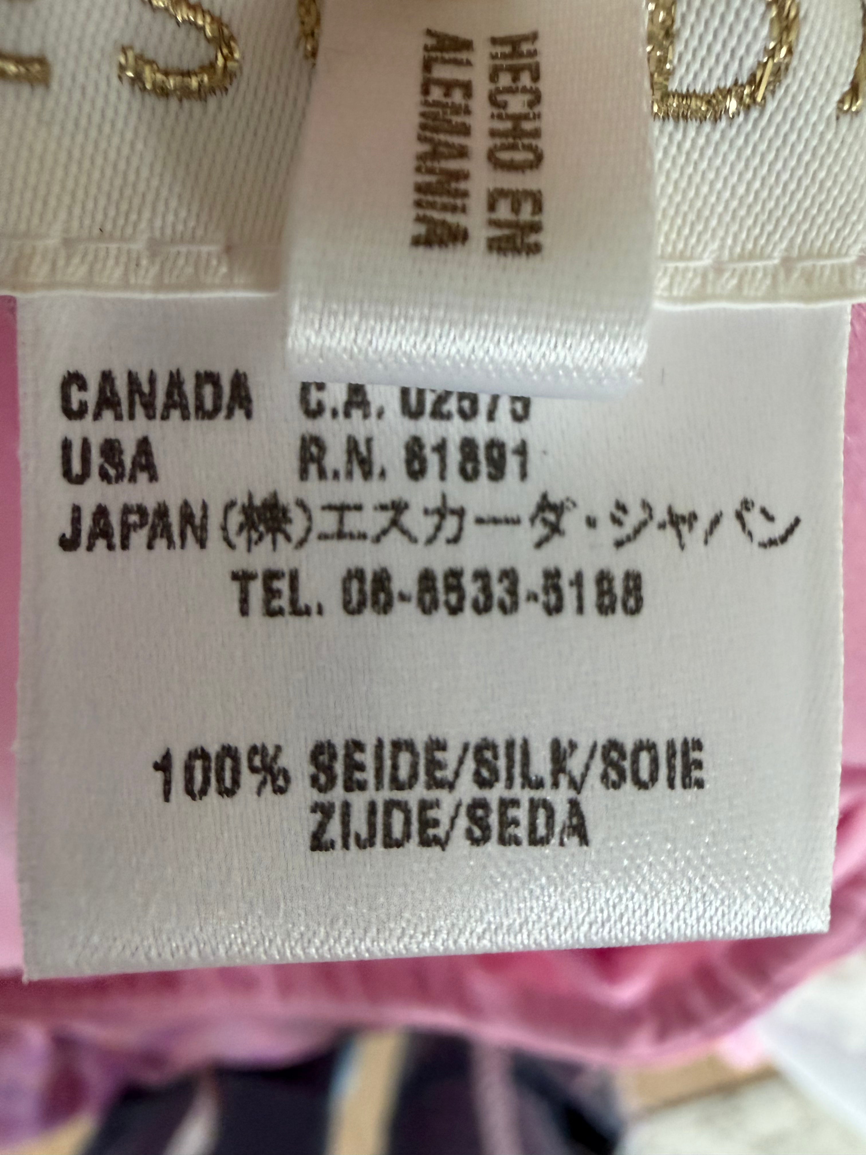 Vintage Escada Silk Pink Midi Skirt Y2K Bias Cut