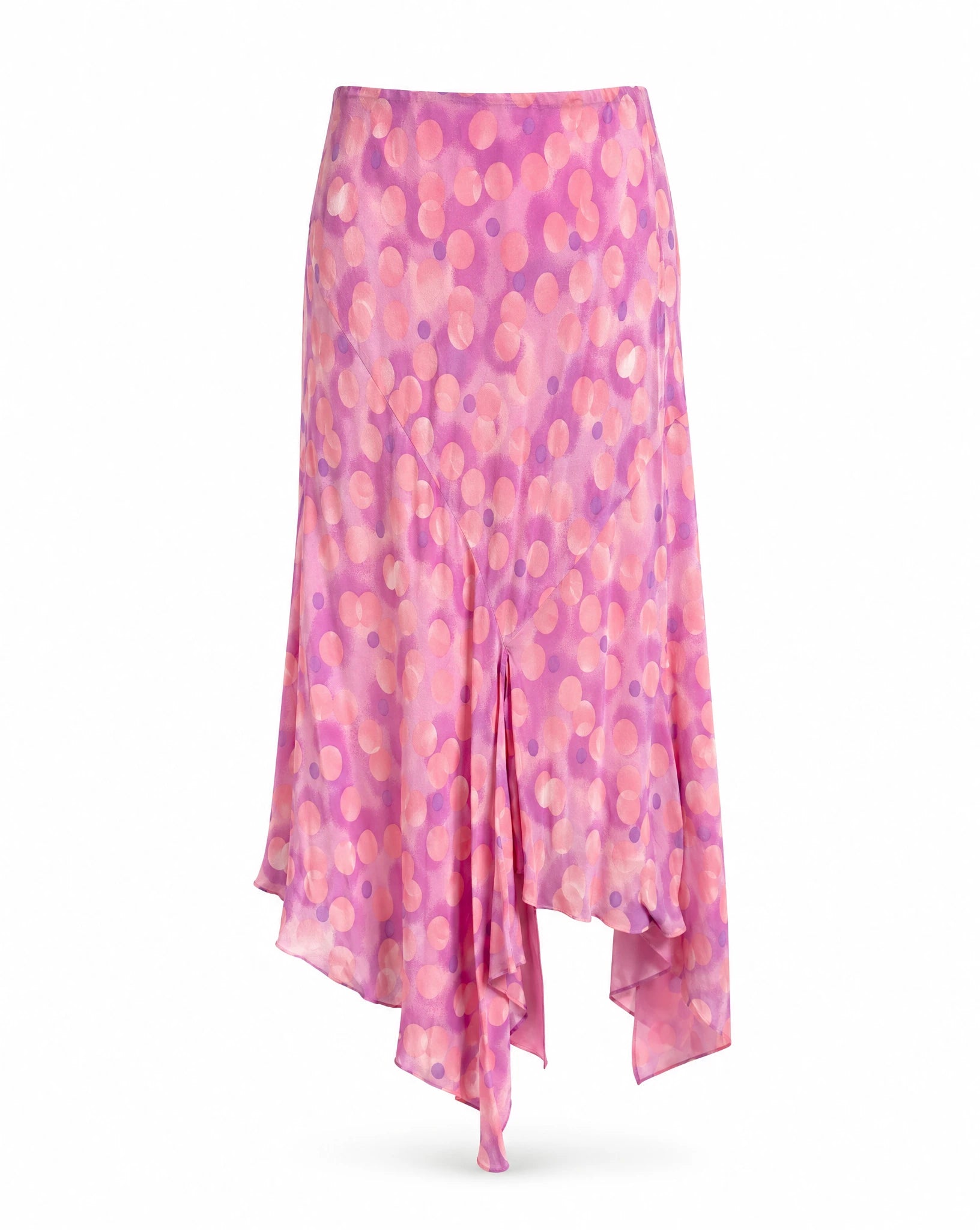 Vintage Escada Silk Pink Midi Skirt Y2K Bias Cut