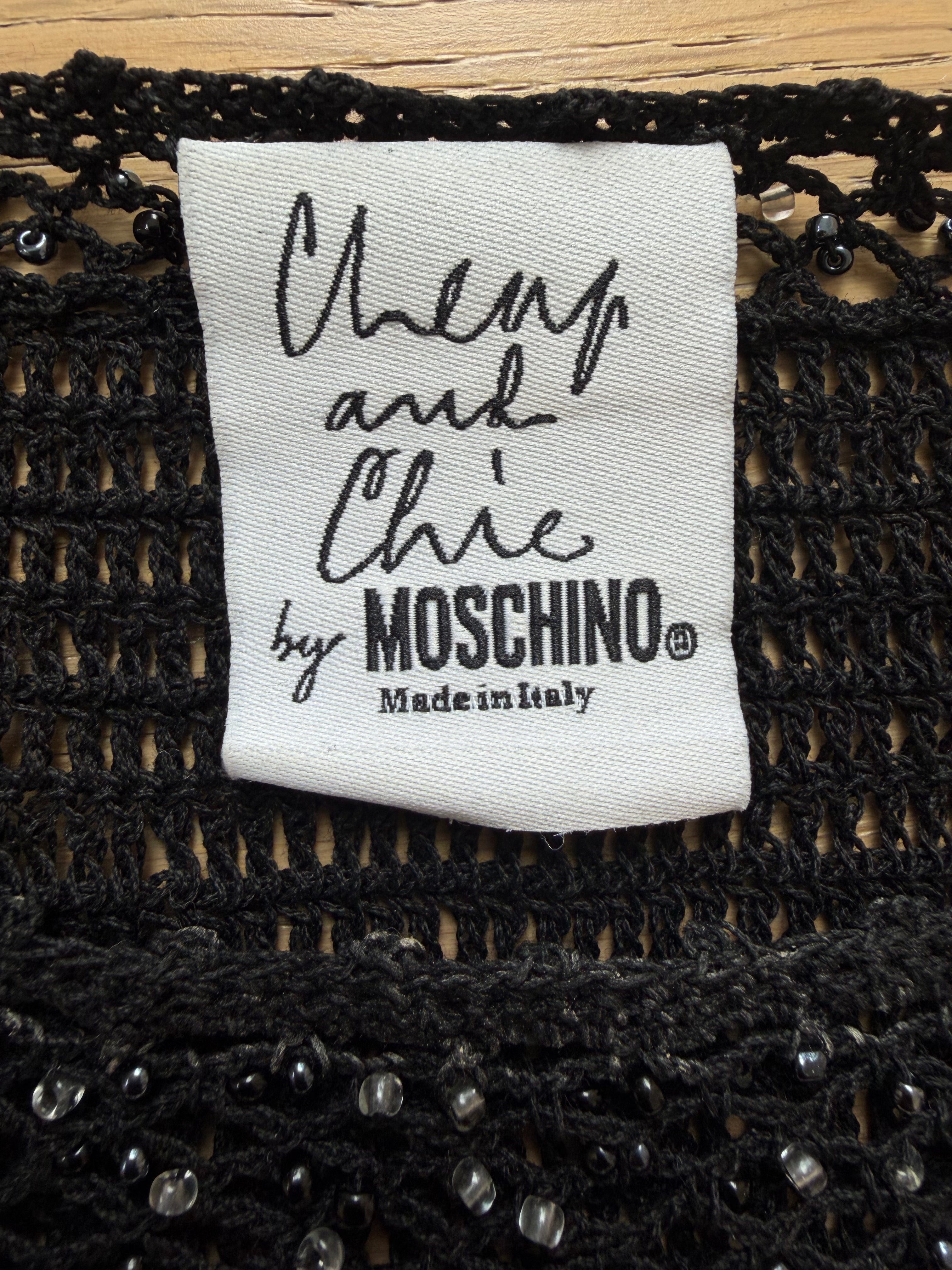 Vintage Cheap & Chic by Moschino Beaded Mesh Knit Top