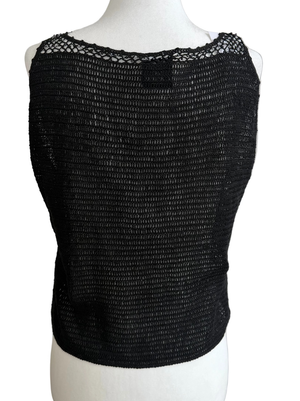 Vintage Cheap & Chic by Moschino Beaded Mesh Knit Top