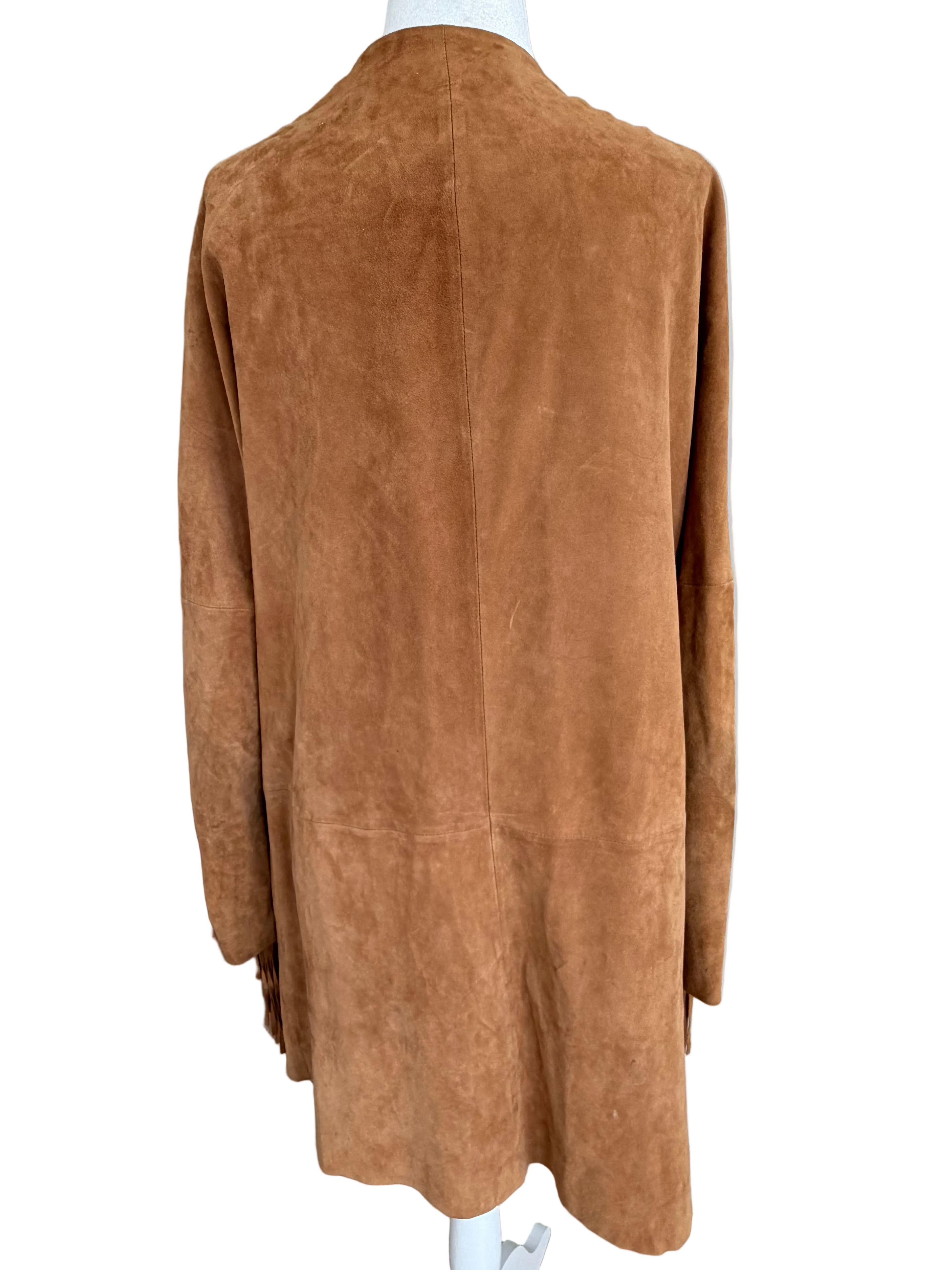 Ralph Lauren Camel Suede Fringe Jacket – Boho Western Style