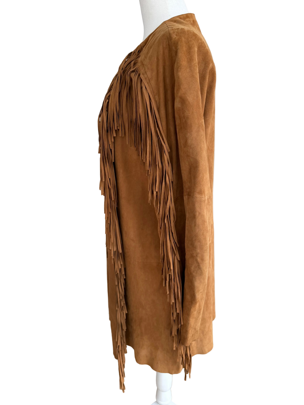 Ralph Lauren Camel Suede Fringe Jacket – Boho Western Style