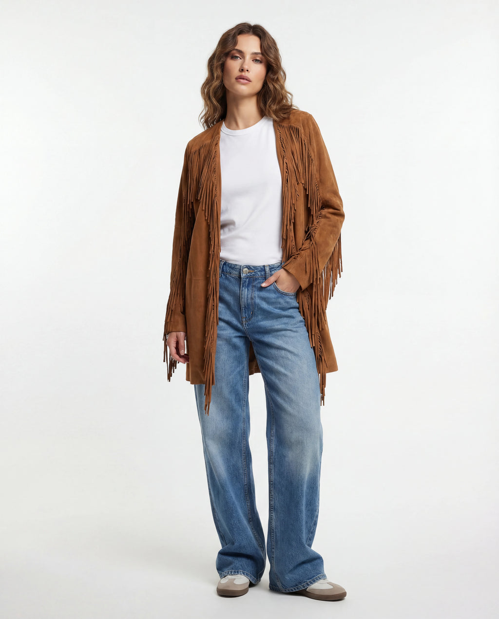 Ralph Lauren Camel Suede Fringe Jacket – Boho Western Style
