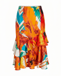 Y2K Roberto Cavalli Silk Floral Ruffle Skirt