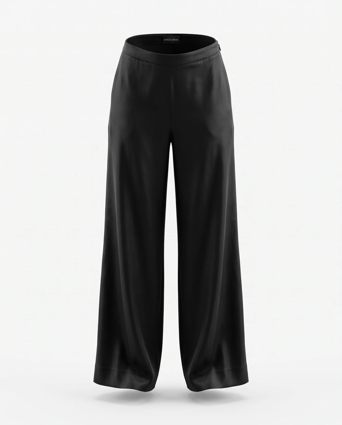 Giorgio Armani Vintage Black Silk Wide-Leg Trousers