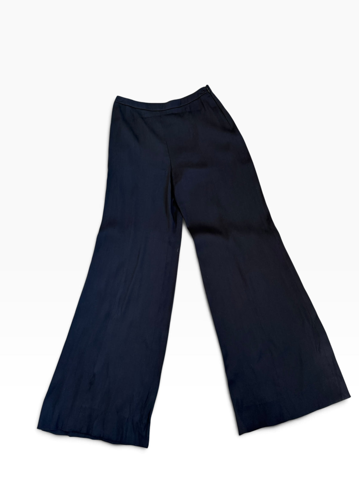 Giorgio Armani Vintage Black Silk Wide-Leg Trousers