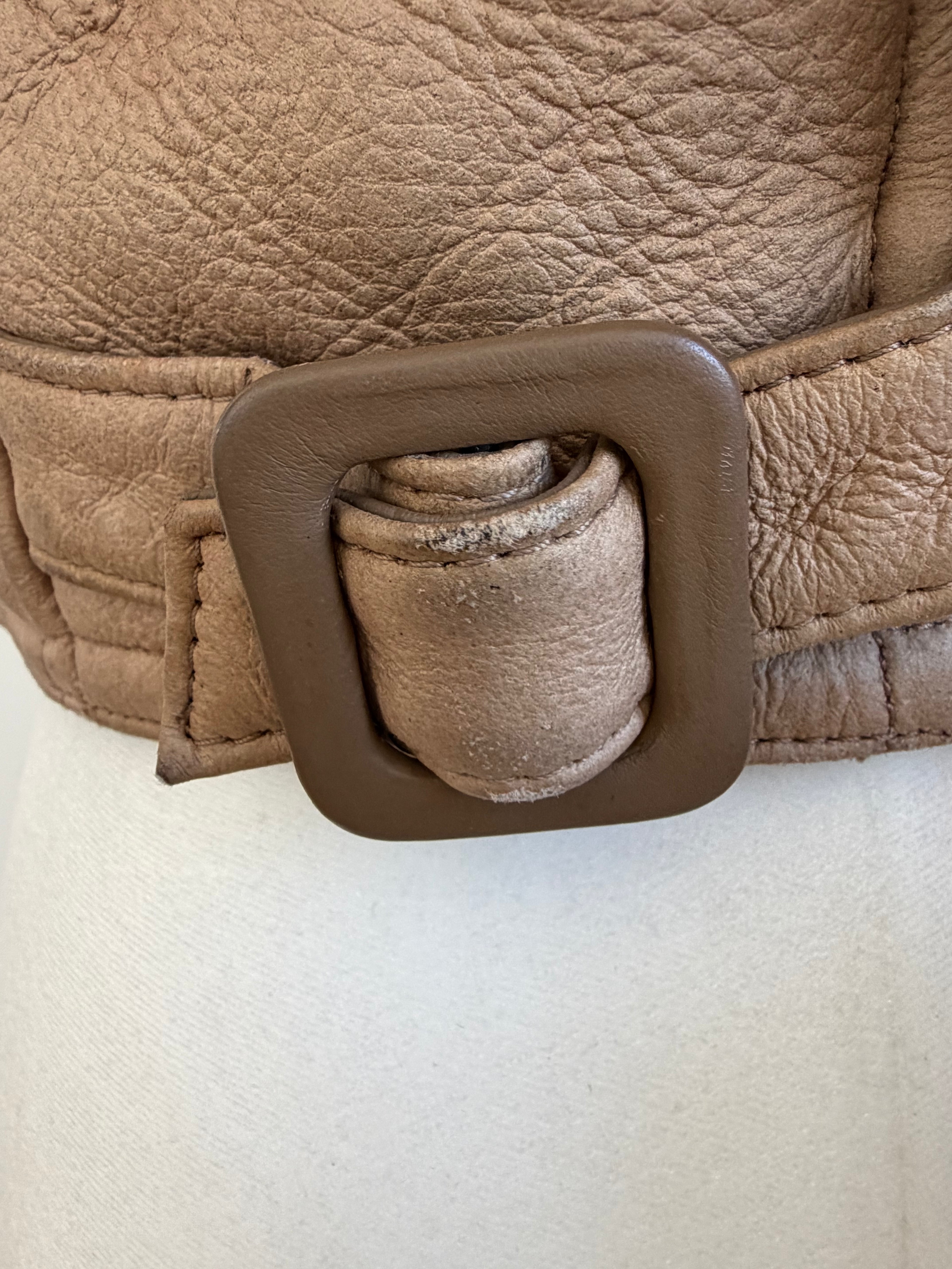 Grey Genuine Shearling Cropped Aviator Jacket - 1970s