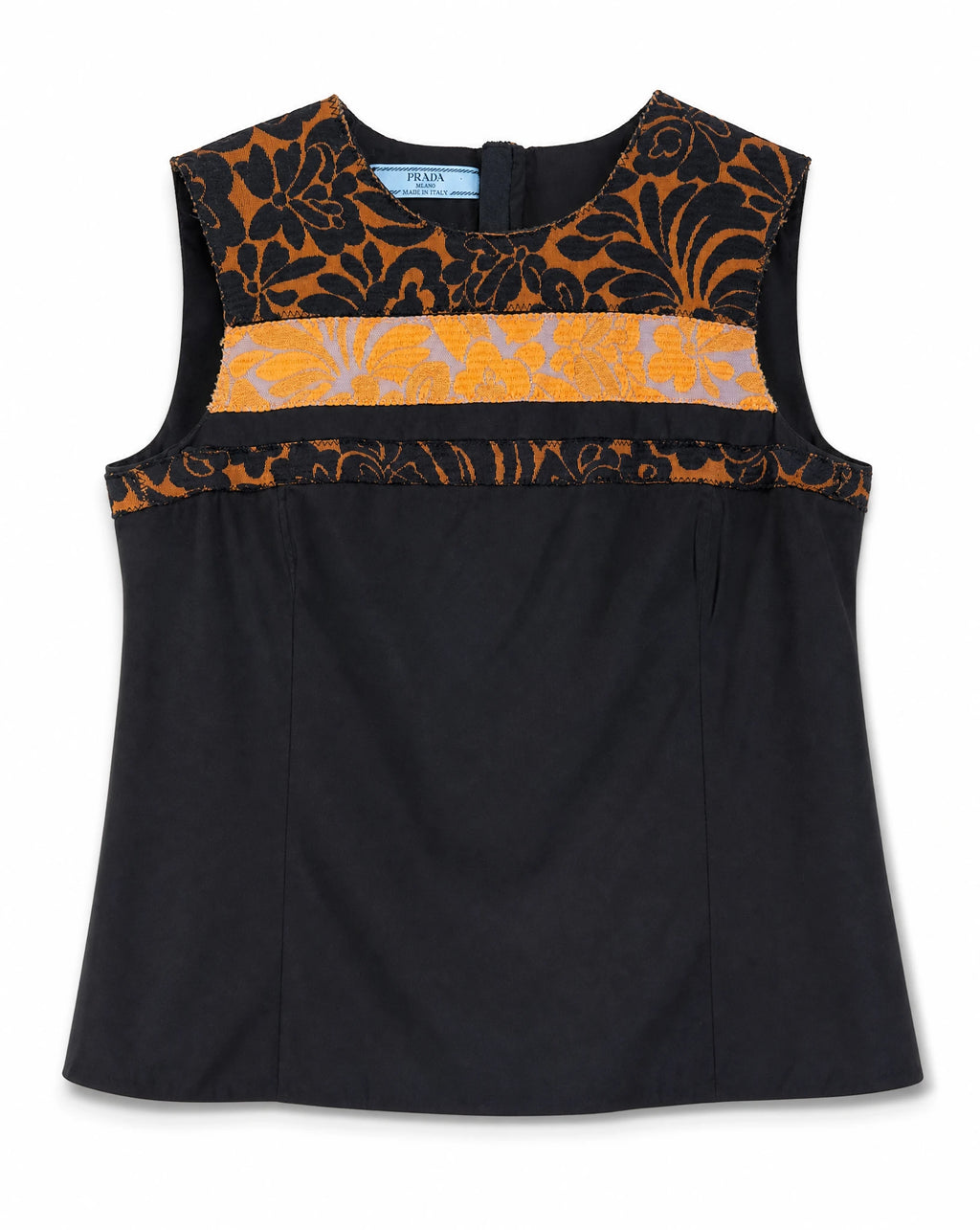Vintage Prada Floral Jacquard Sleeveless Top - Archive Piece