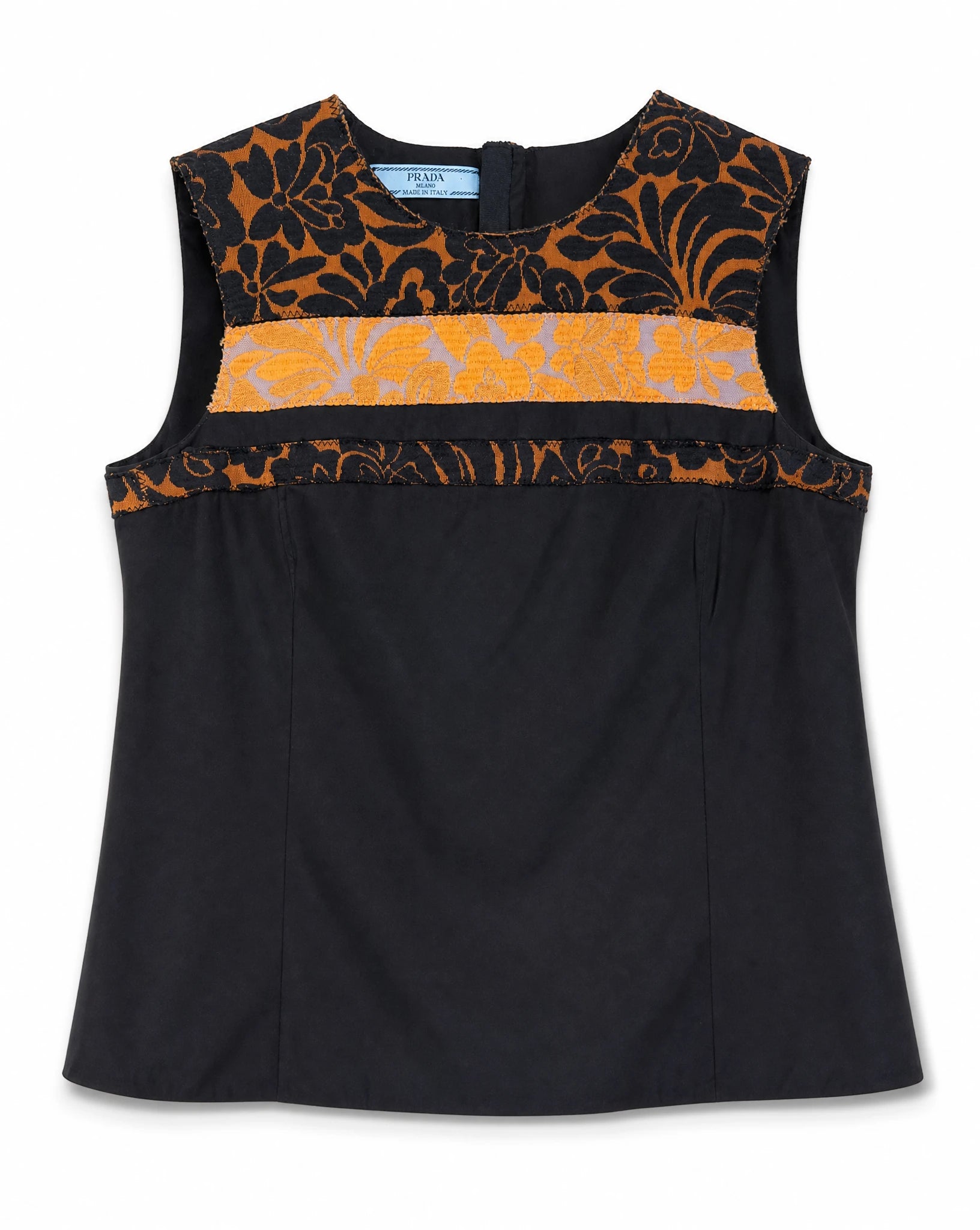 Vintage Prada Floral Jacquard Sleeveless Top - Archive Piece