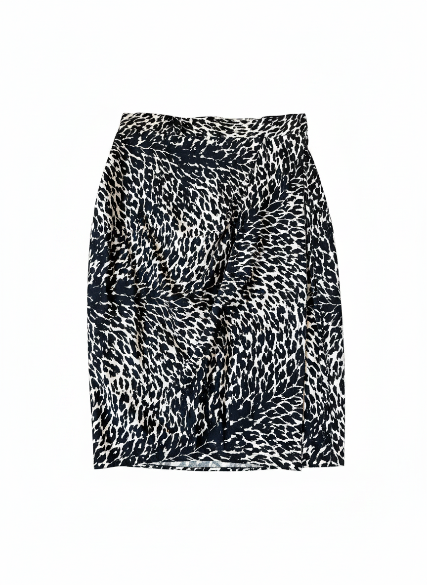 Vintage Gianni Versace Couture Leopard Print Wrap Skirt 90s Archive